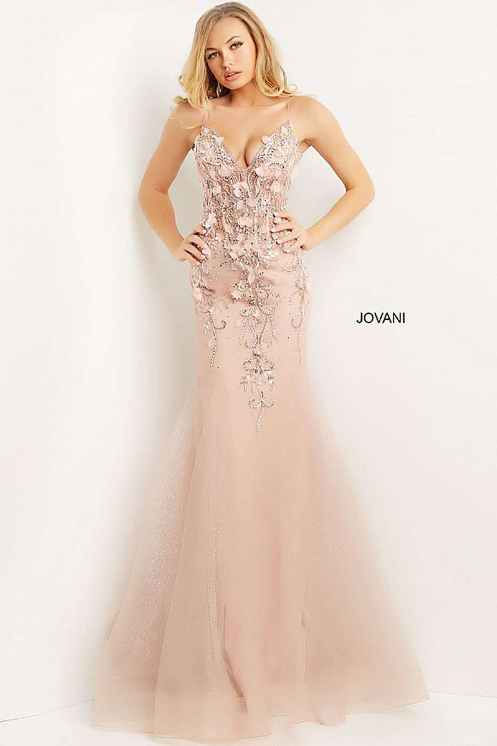 Plunging Neck Mermaid Prom Dress Jovani 05839 - Morvarieds Fashion