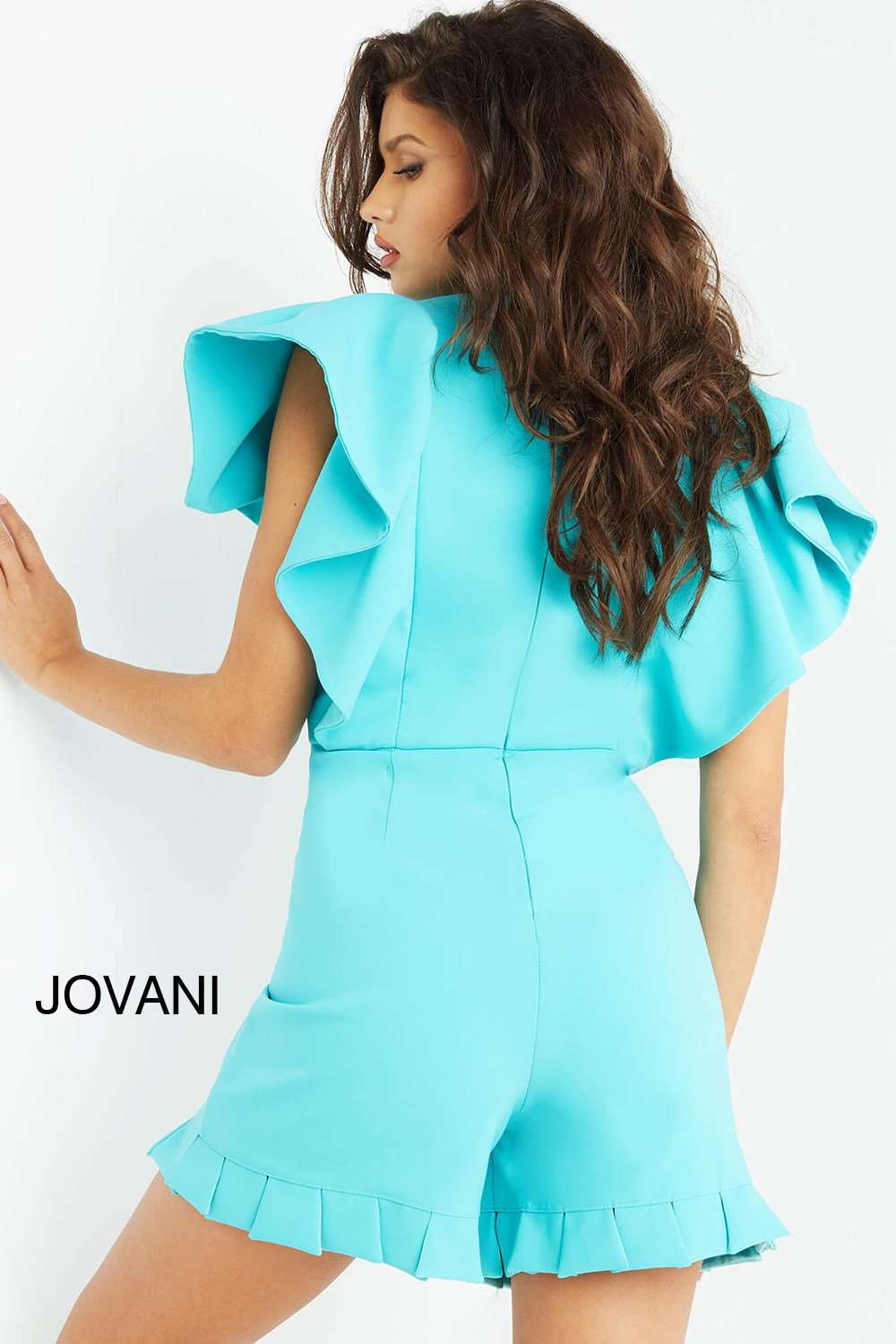 Crepe Homecoming Romper Dress Jovani 06942 - Morvarieds Fashion