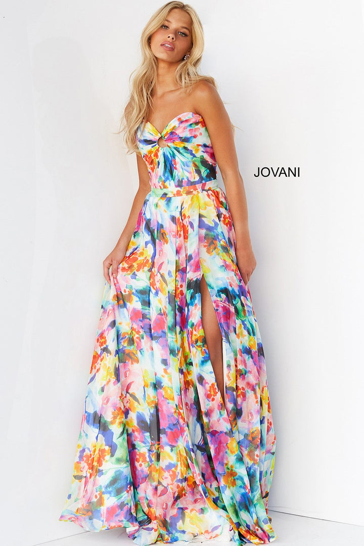 Multi Strapless Sweetheart Neck Prom Gown Jovani 05589 - Morvarieds Fashion