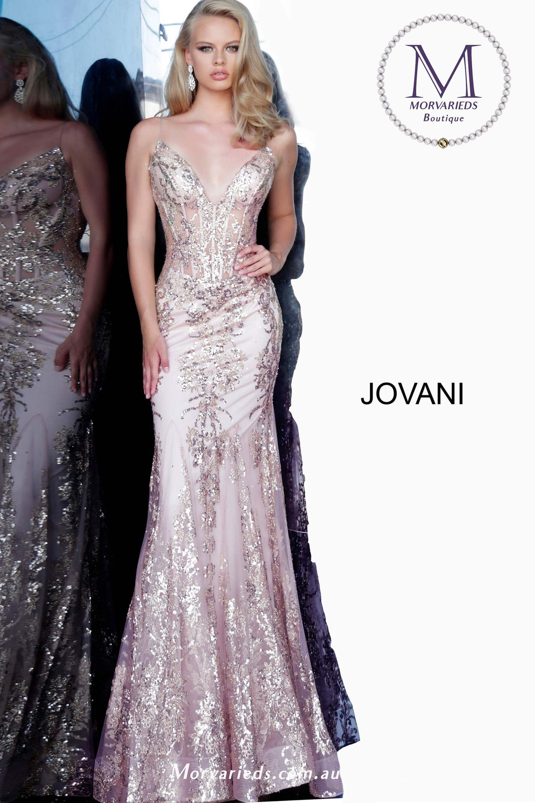 Mermaid V Neckline Formal Prom Dress Jovani 3675 - Morvarieds Fashion