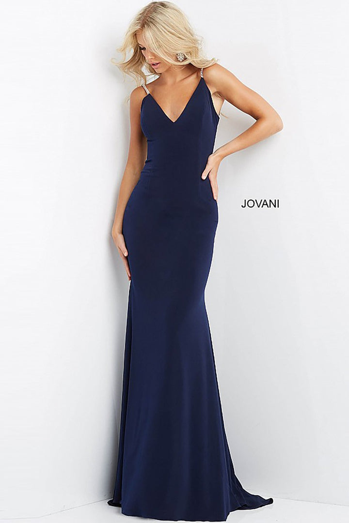 Backless V Neck Prom Dress Jovani 07297 - Morvarieds Fashion