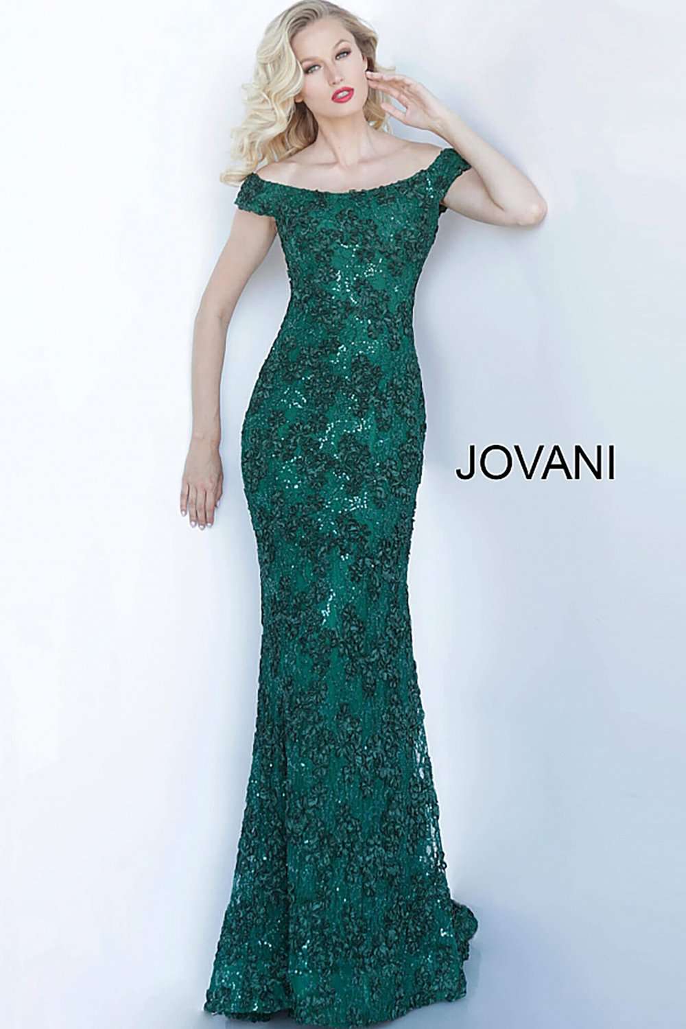 Off the Shoulder Fitted Mother of the Bride Dress Jovani 1910 - Morvarieds Fashion