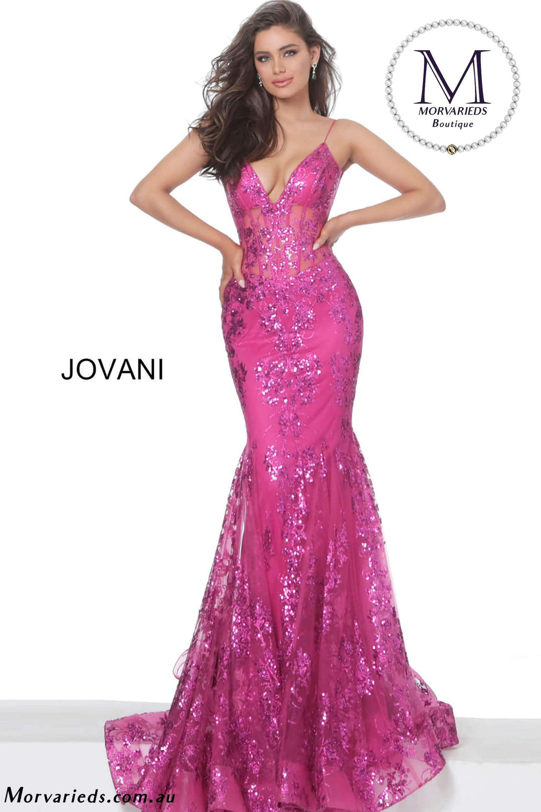Mermaid V Neckline Formal Prom Dress Jovani 3675 - Morvarieds Fashion