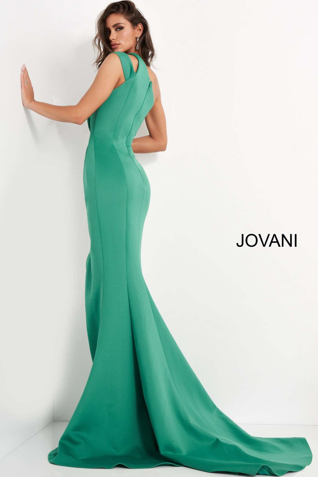 One Shoulder Ruched Evening Dress Jovani 04222 - Morvarieds Fashion