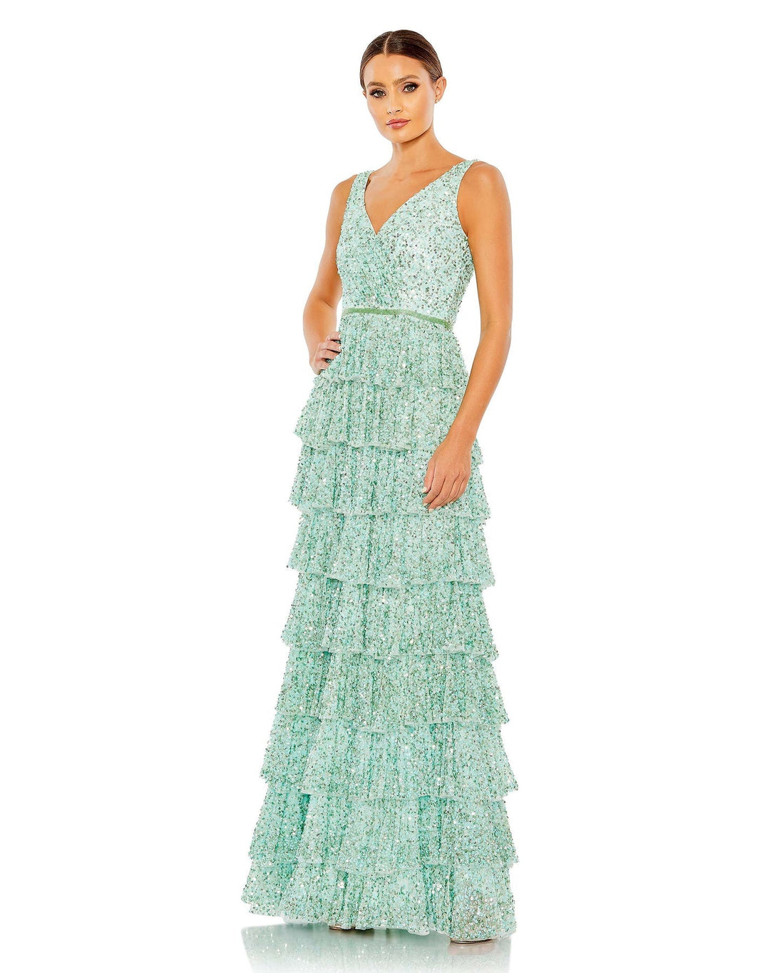 Ruffle Tiered Sleeve Gown | Mac Duggal 5627 - Morvarieds Fashion