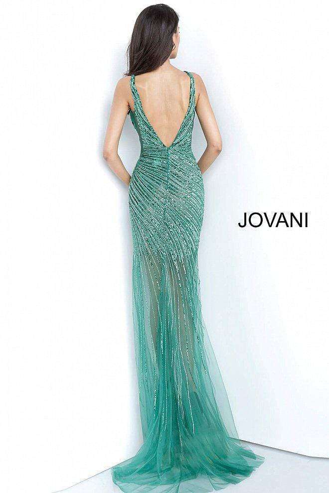 Fully Beaded High Slit Formal Dress Jovani 63405 - Morvarieds Fashion