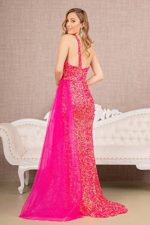 Sequin Glitter Asymmetric Mermaid Elizabeth K Dress GL3133 - Morvarieds Fashion