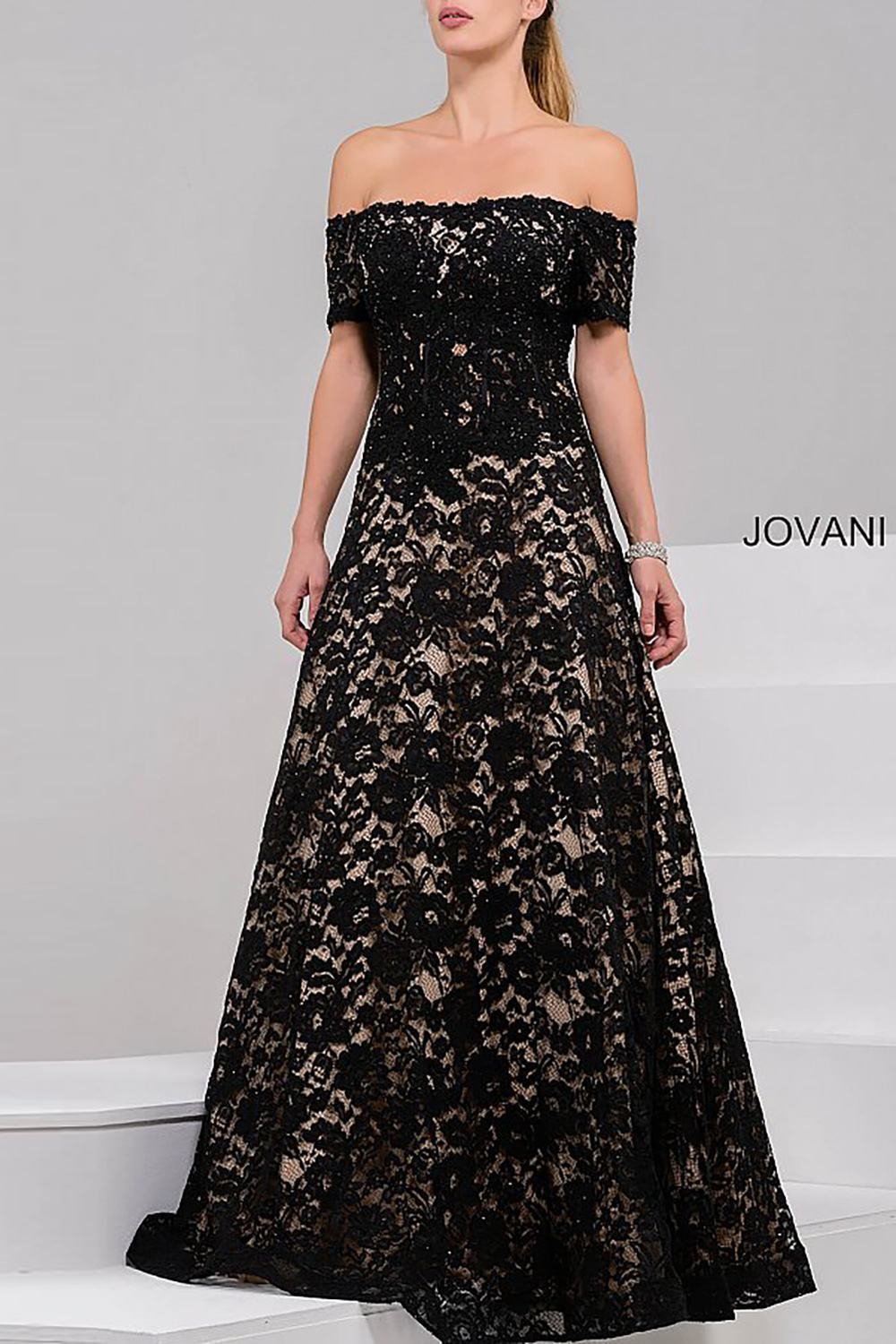 Off the Shoulder Lace Mother of the Bride Evening Dress Jovani 42828 - Morvarieds Fashion