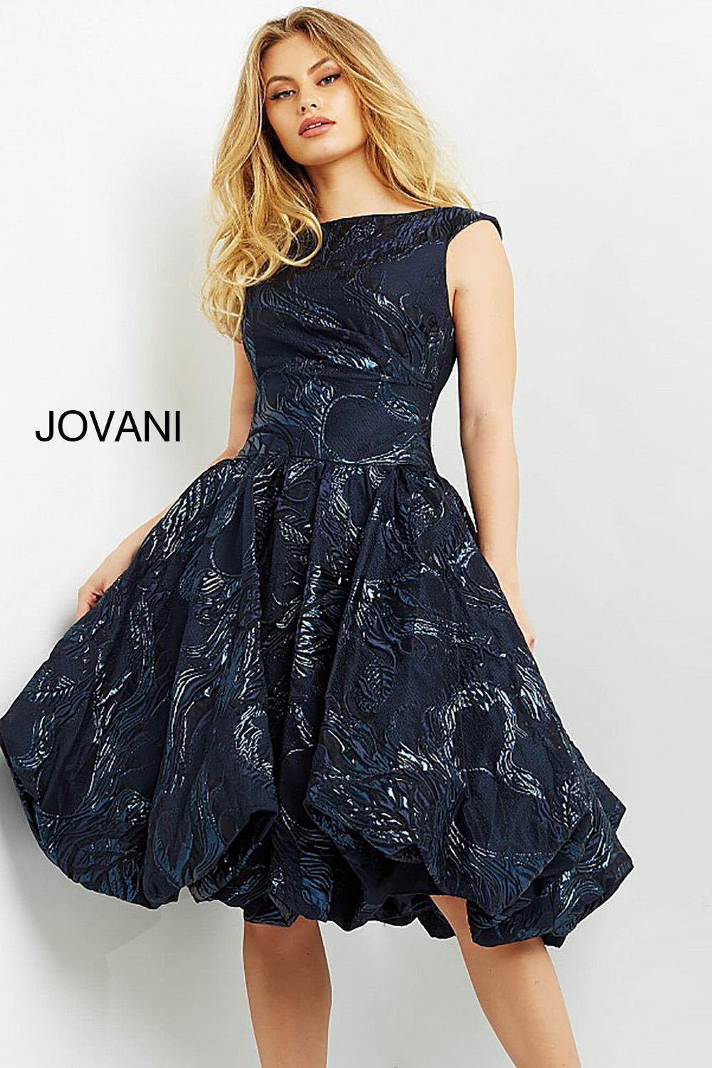 Fit and Flare Knee Length Cocktail Dress Jovani 05016 - Morvarieds Fashion