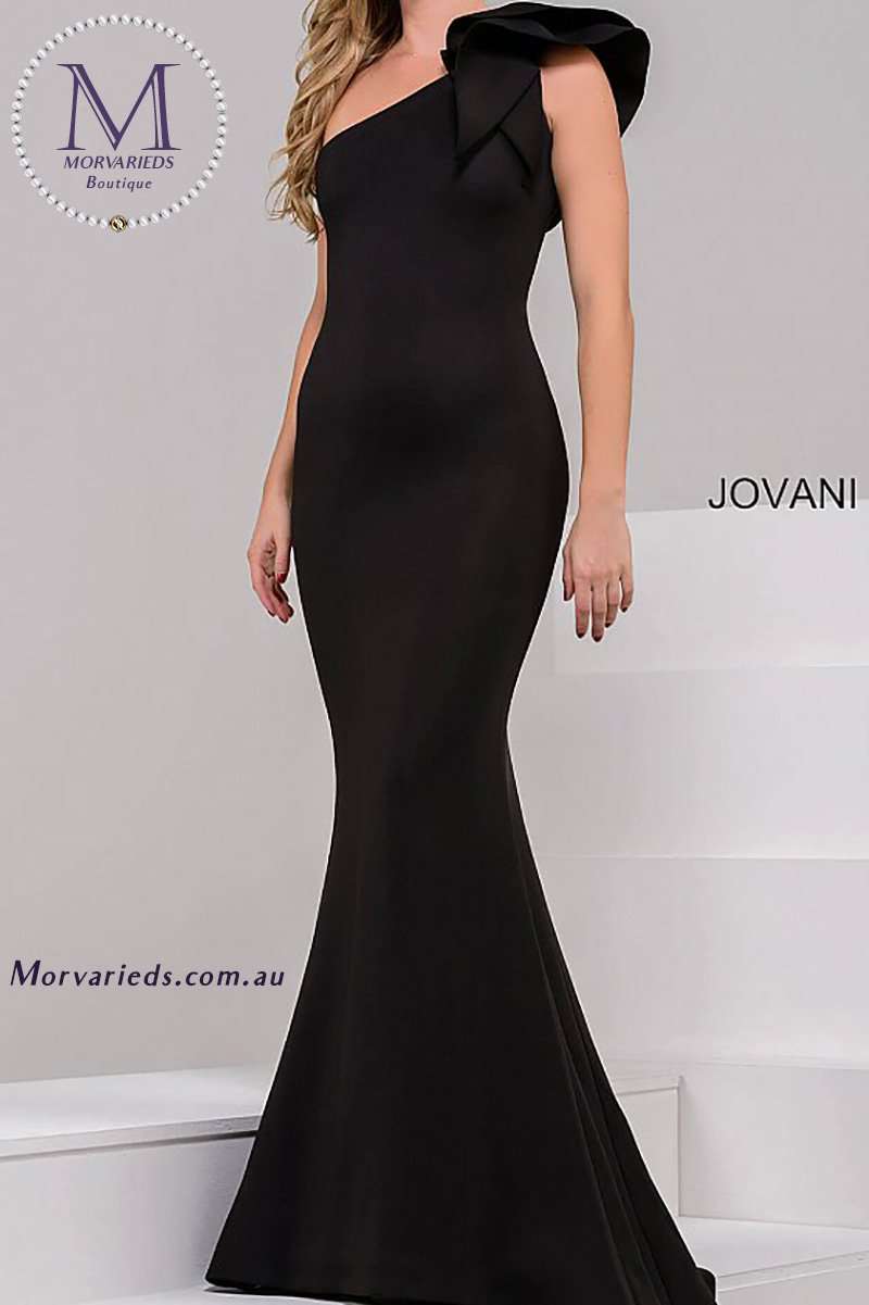Scuba One shoulder Mermaid Bridesmaid Gown Jovani 32602 - Morvarieds Fashion