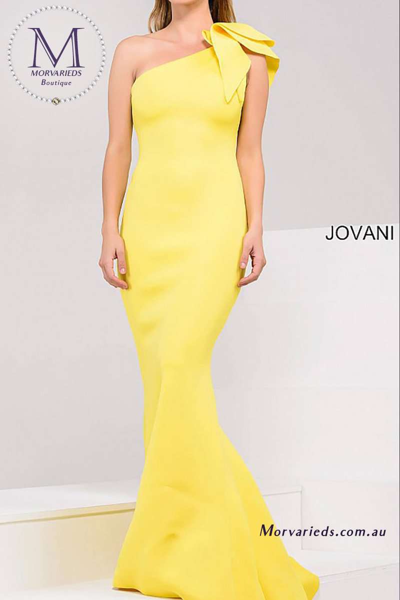 Scuba One shoulder Mermaid Bridesmaid Gown Jovani 32602 - Morvarieds Fashion