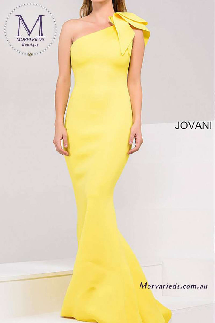 Scuba One shoulder Mermaid Bridesmaid Gown Jovani 32602 - Morvarieds Fashion