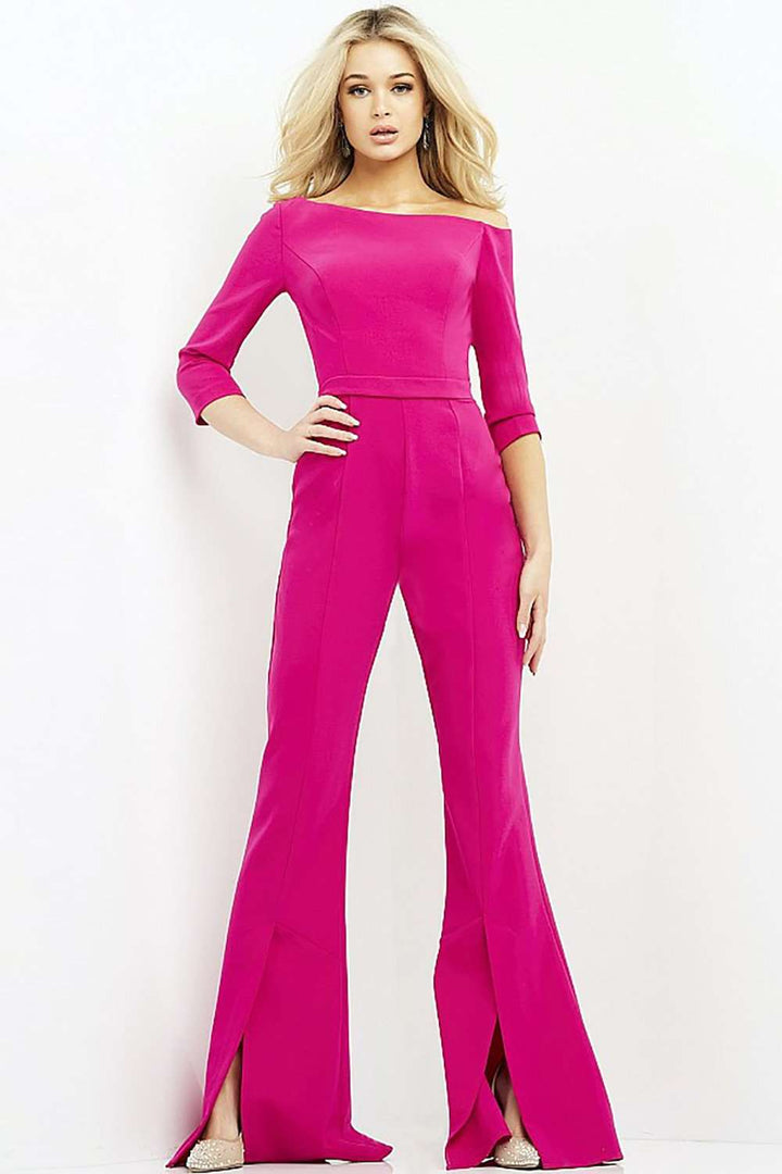 Three Quarter Sleeve Contemporary Jumpsuit Dress Jovani 1867 - Morvarieds Fashion