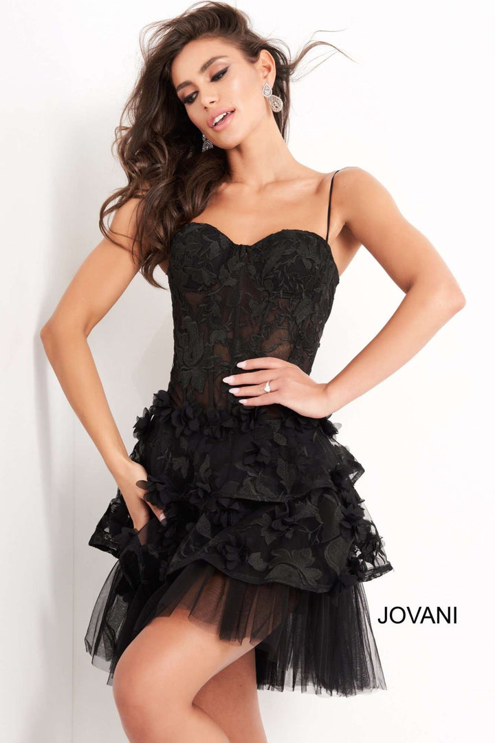 Floral Sweetheart Neck Cocktail Dress Jovani 3491 - Morvarieds Fashion