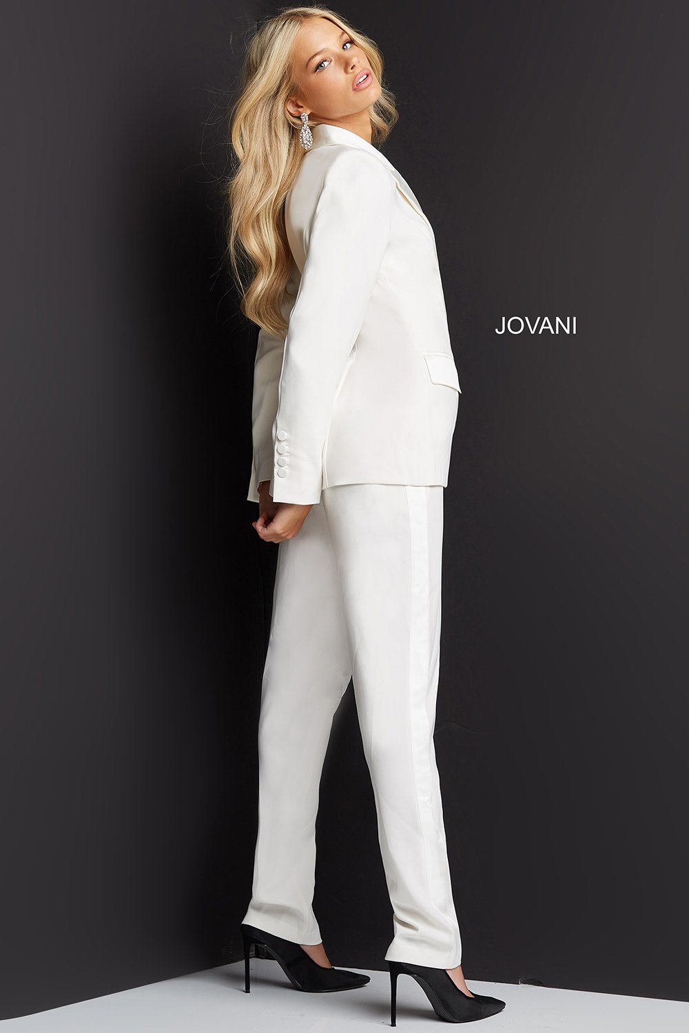 High Waist Pants Two Piece Pant Suit Dress Jovani 07293 - Morvarieds Fashion