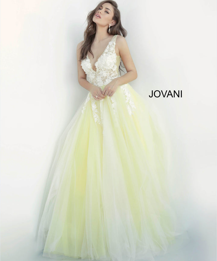 Floral Appliques Prom Dress Jovani 55634 - Morvarieds Fashion