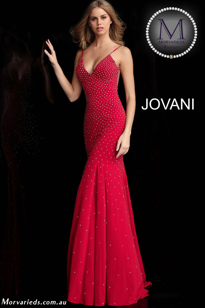 Jersey Beaded Fitted Prom Dress Jovani 63563 - Morvarieds Fashion