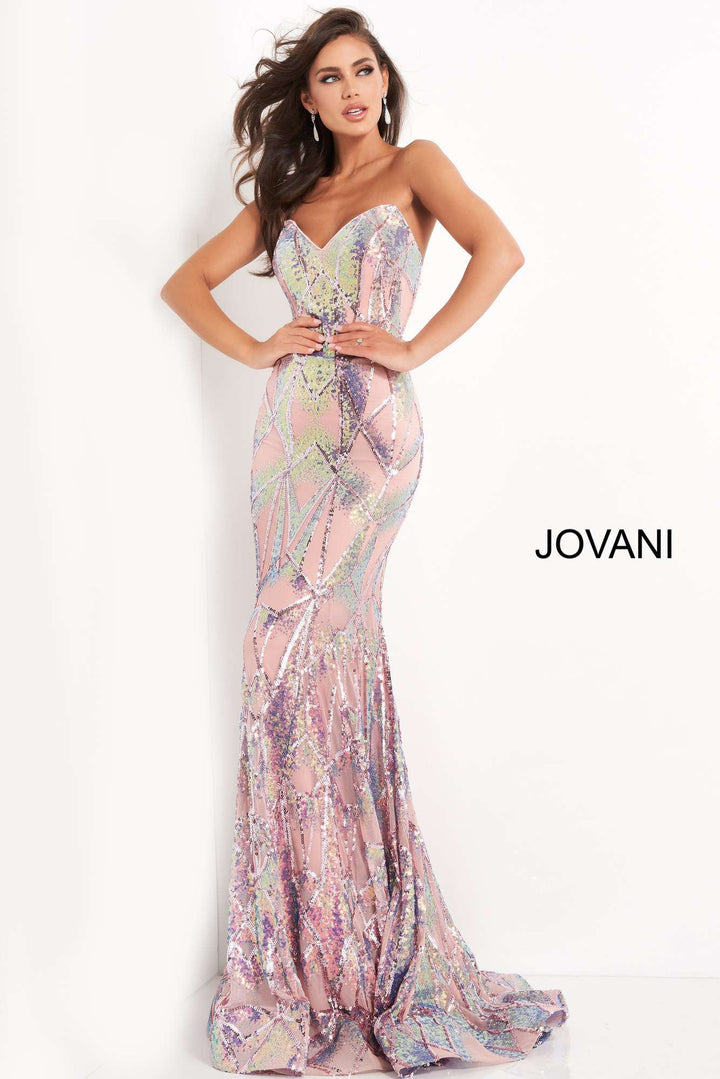Embellished Strapless Prom Dress Jovani 05100 - Morvarieds Fashion