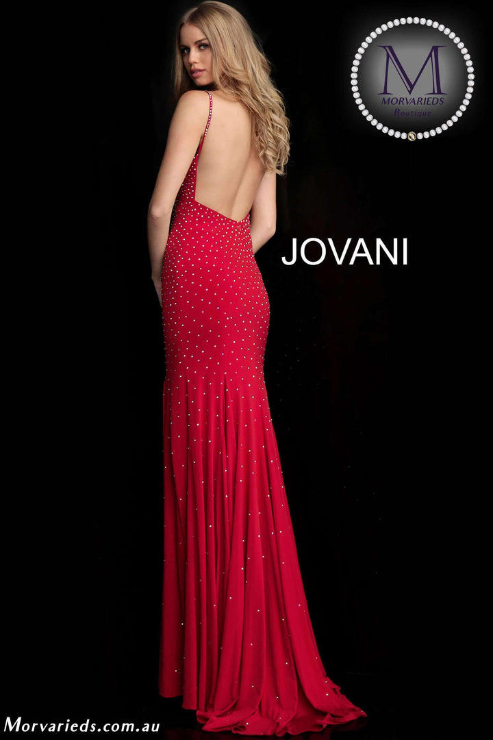 Jersey Beaded Fitted Prom Dress Jovani 63563 - Morvarieds Fashion
