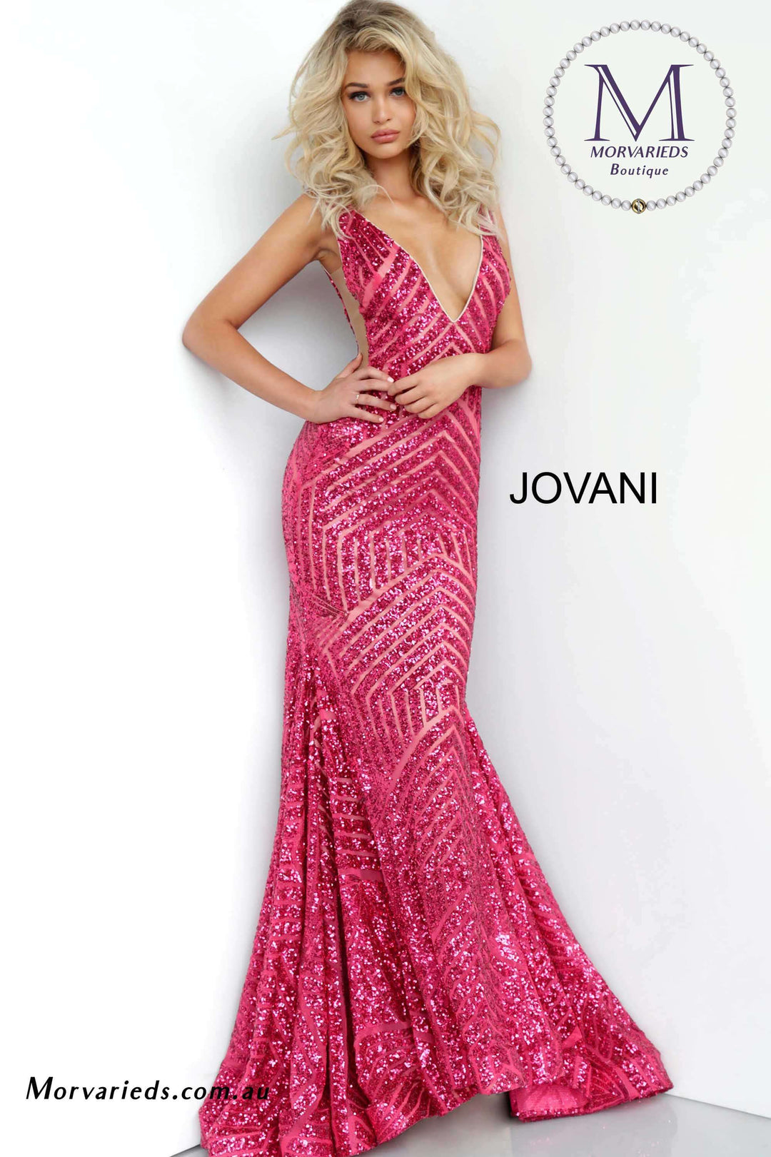 Sparkly Sequin Embellished Formal Prom Dress Jovani 59762 - Morvarieds Fashion