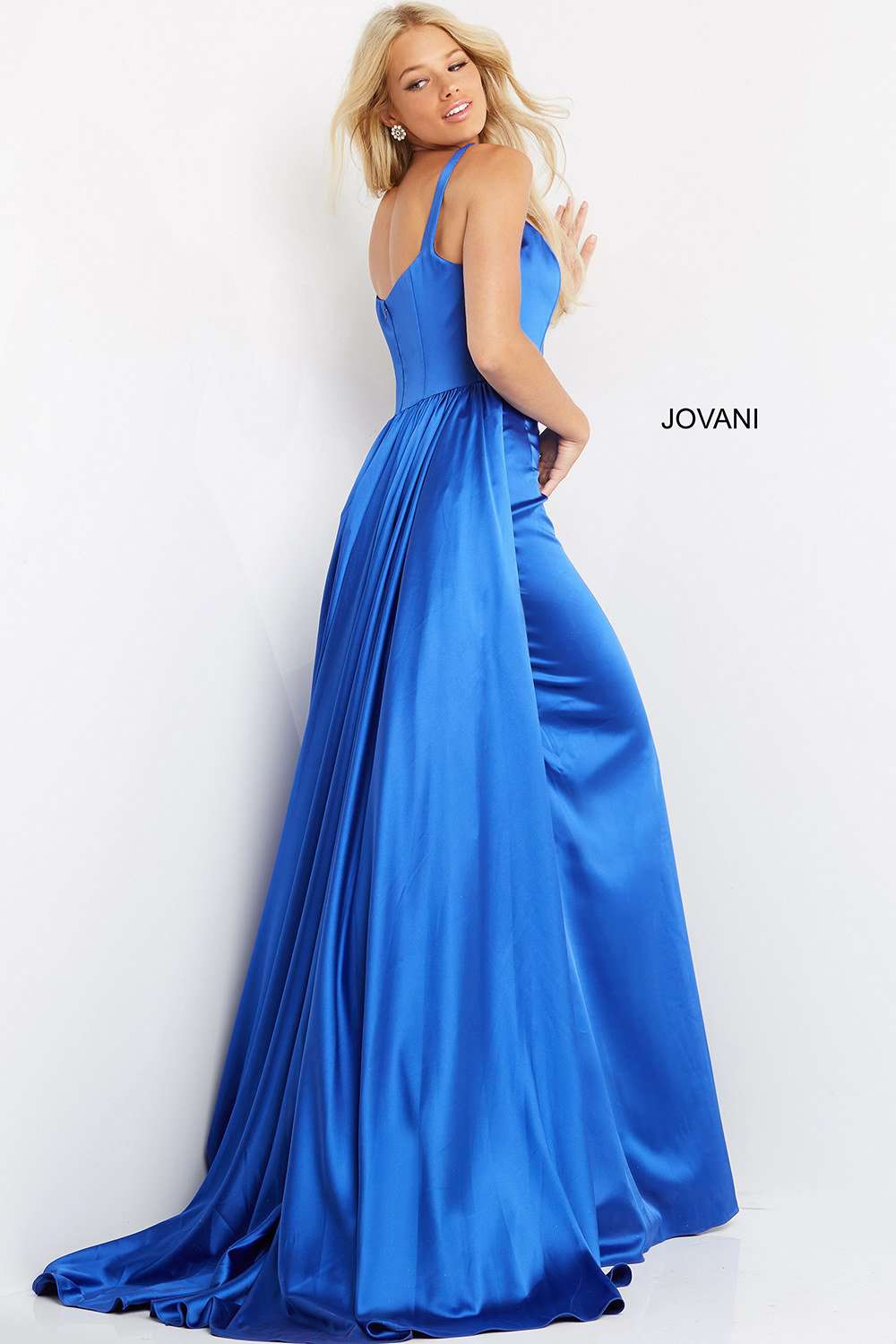 Square Neck Satin Column Prom Dress Jovani 07440 - Morvarieds Fashion