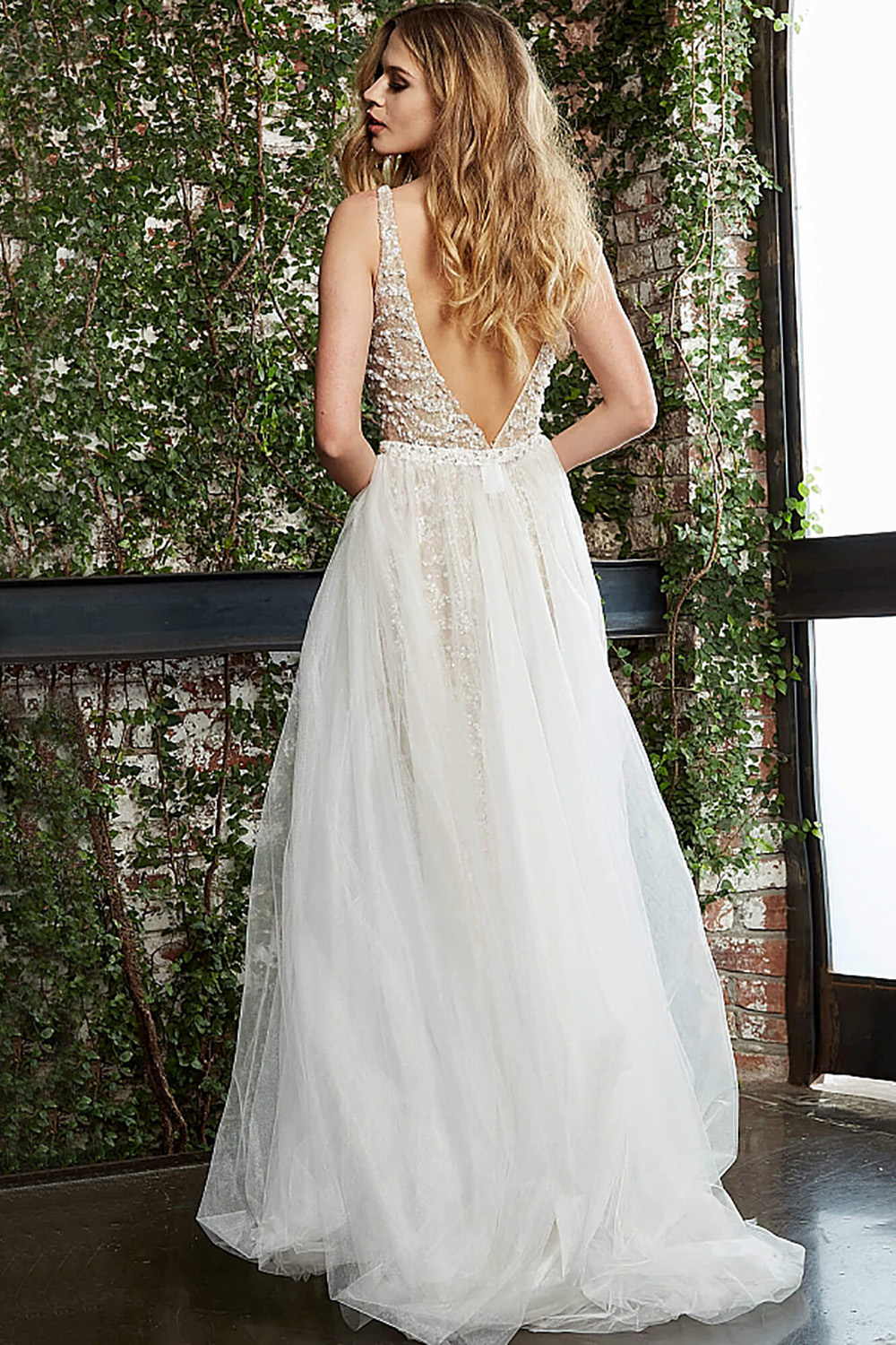 Plunging Neckline Beaded Prom Jumpsuit Dress Jovani 60010 - Morvarieds Fashion