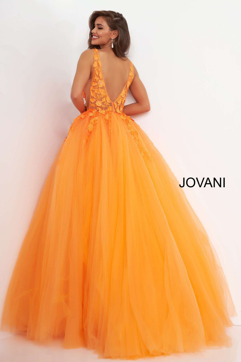 Floral Appliques Prom Ballgown Jovani 02840 - Morvarieds Fashion