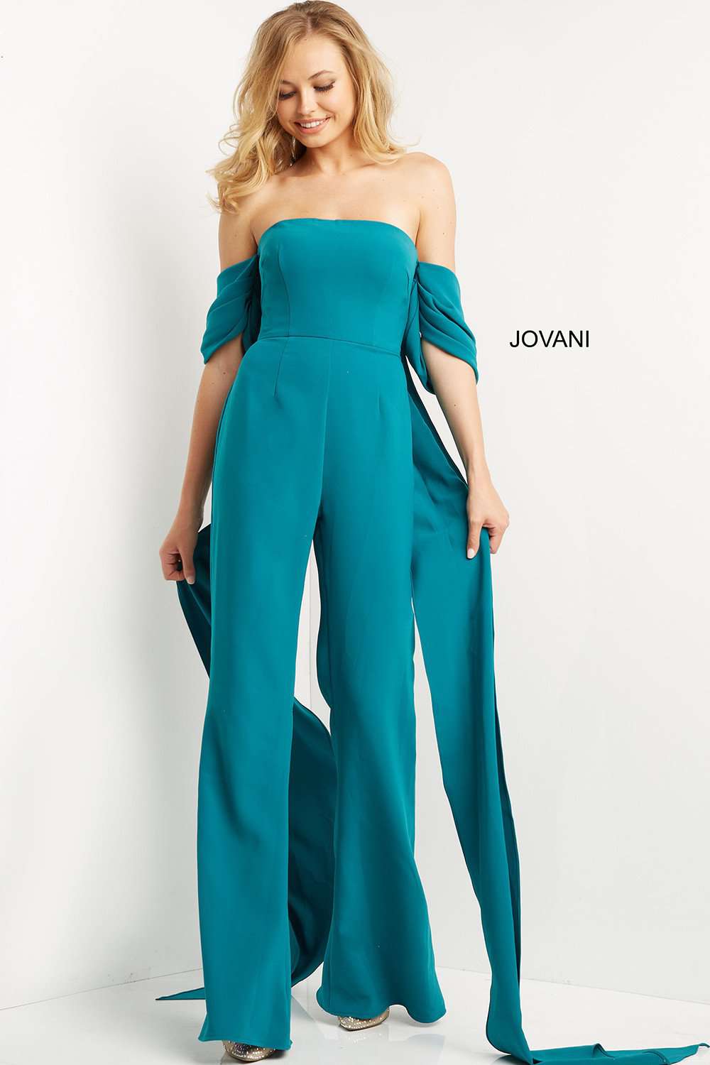 Off the Shoulder Prom Jumpsuit Dress Jovani 08209 - Morvarieds Fashion