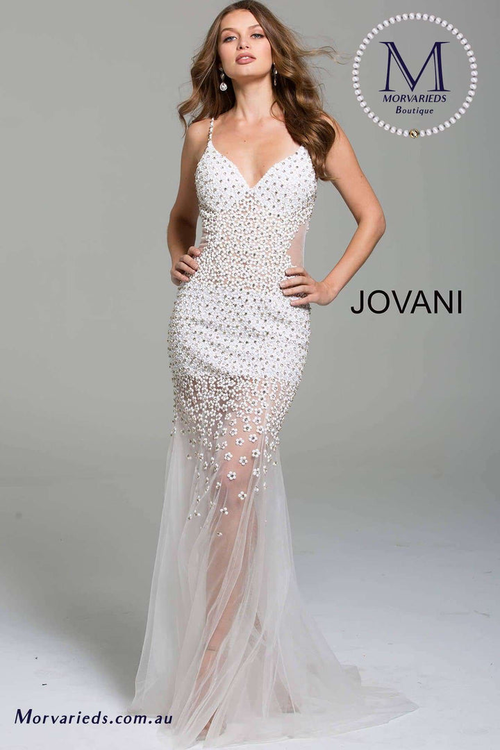 One Shoulder Beaded Prom Dress Jovani 60695 - Morvarieds Fashion