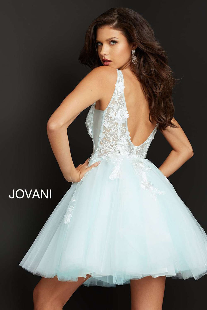 Fit Flare Floral Party Dress Jovani 63987 - Morvarieds Fashion
