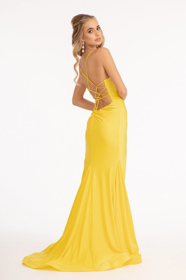 Beads Embellished Jersey Mermaid Elizabeth K Dress GL3035 - Morvarieds Fashion