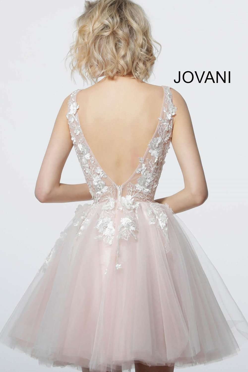 Fit Flare Floral Party Dress Jovani 63987 - Morvarieds Fashion