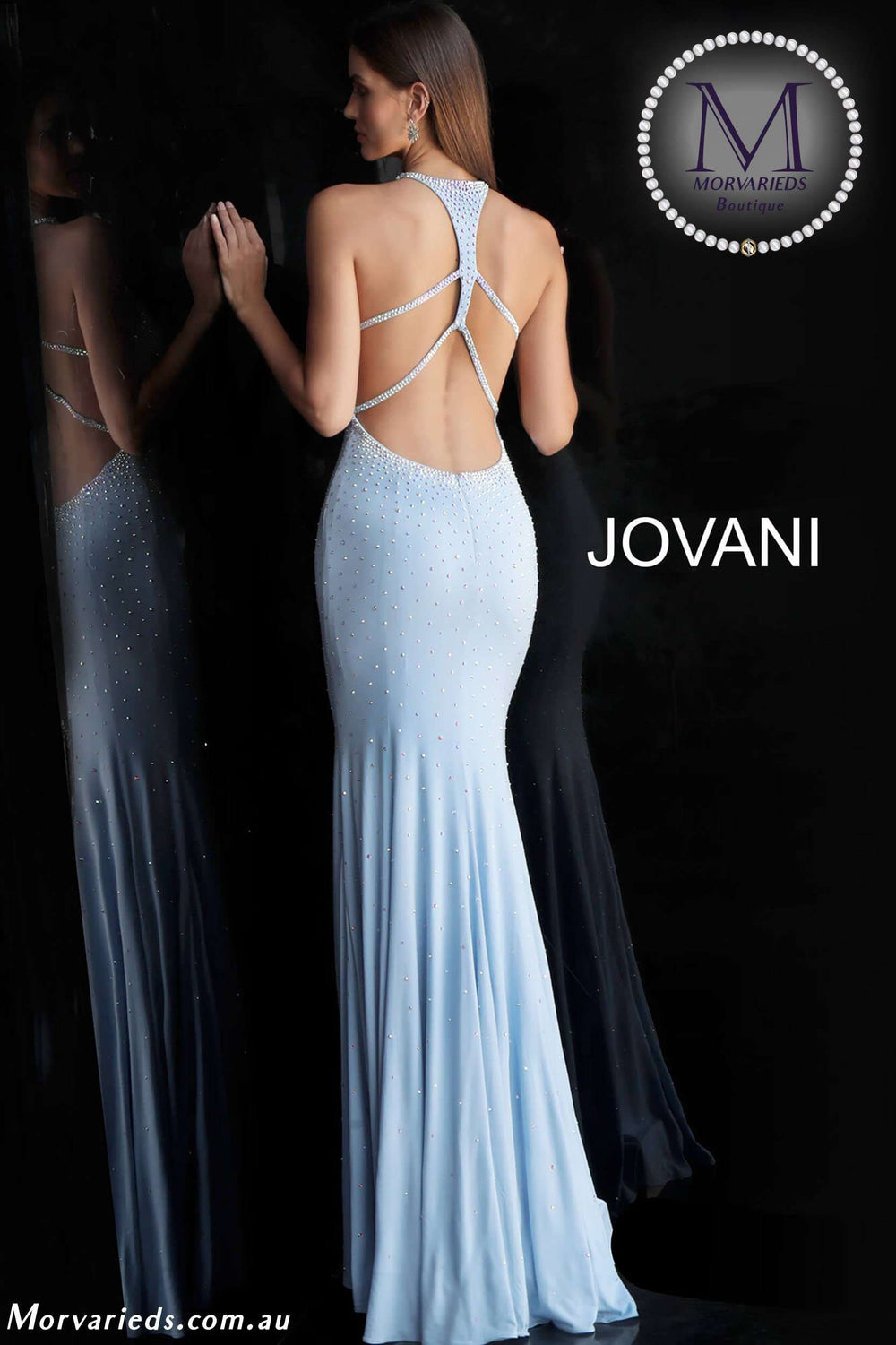 Jersey Beaded Fitted Prom Dress Jovani 67101 - Morvarieds Fashion