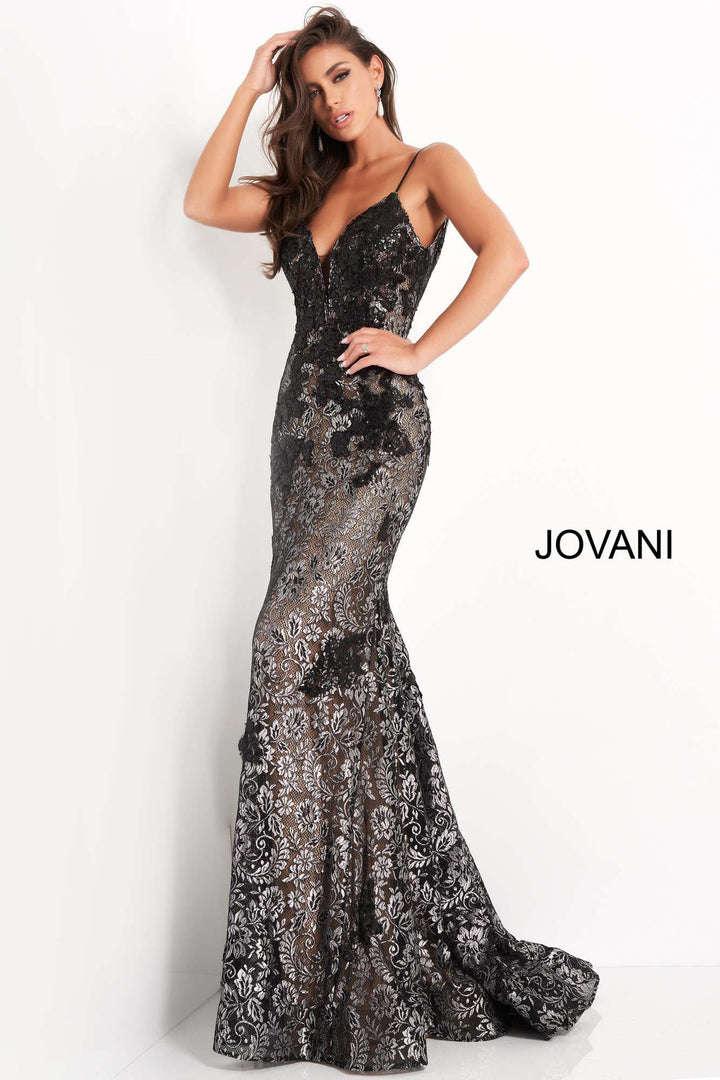Spaghetti Strap Lace Prom Dress Jovani 06438 - Morvarieds Fashion