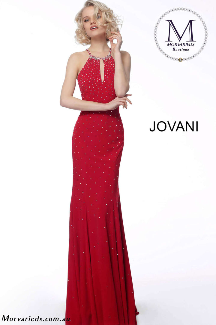 Jersey Beaded Fitted Prom Dress Jovani 67101 - Morvarieds Fashion