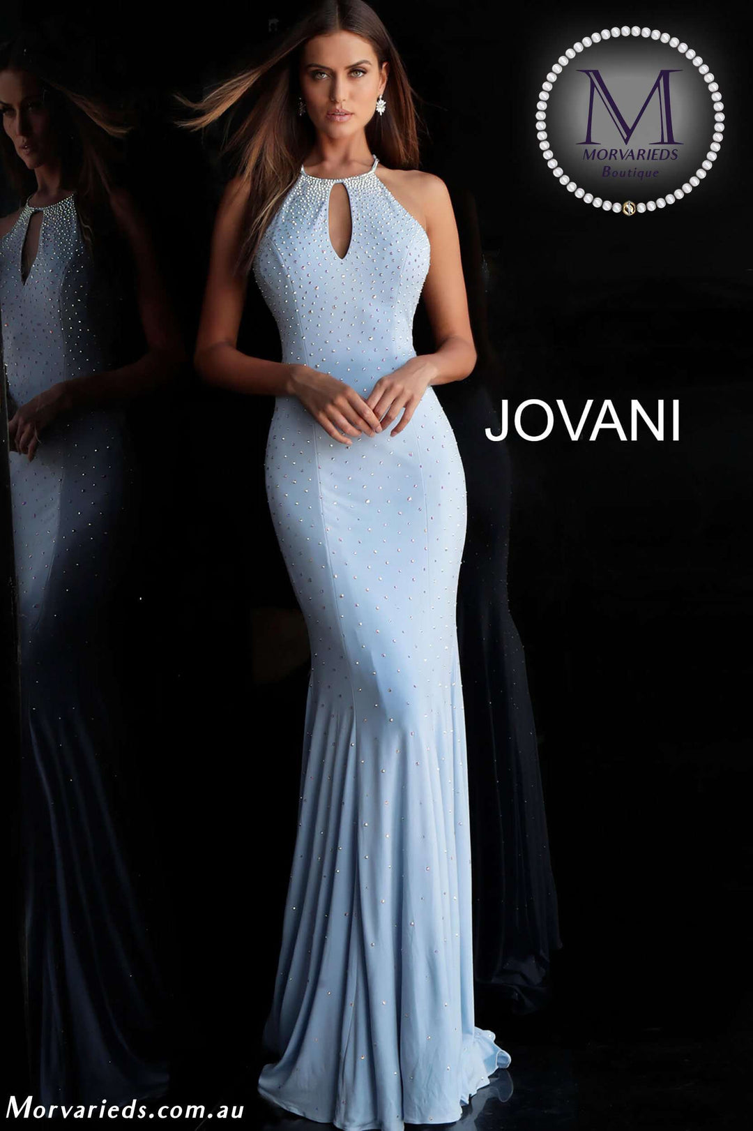 Jersey Beaded Fitted Prom Dress Jovani 67101 - Morvarieds Fashion