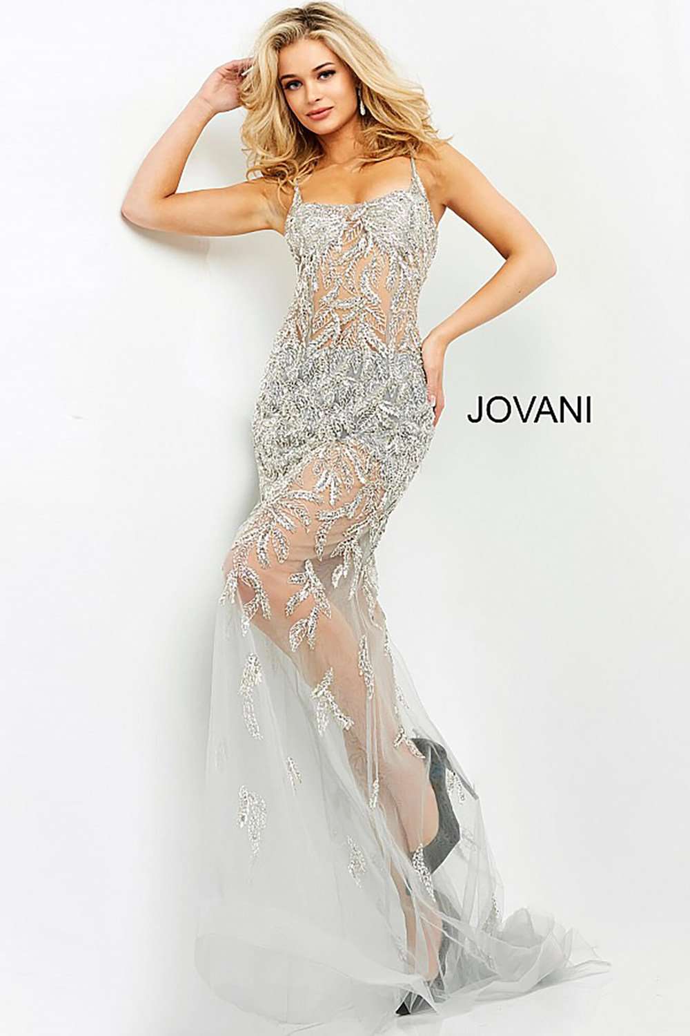 Beaded Square Neck Prom Dress Jovani 06665 - Morvarieds Fashion