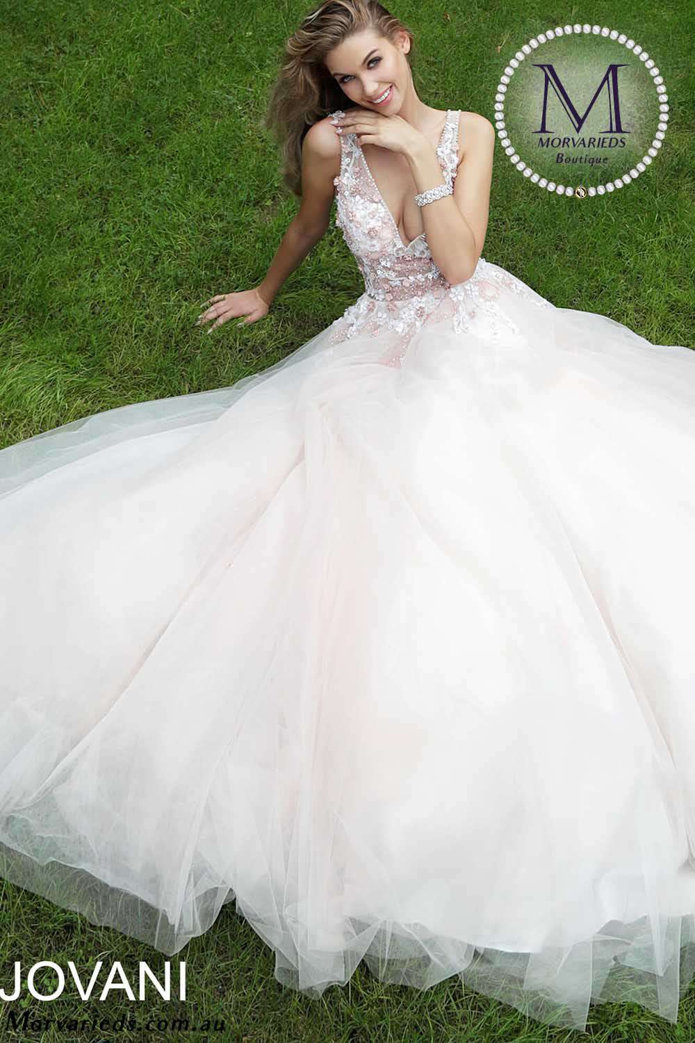 Sleeveless V Neck Prom Ballgown Jovani 61109 - Morvarieds Fashion