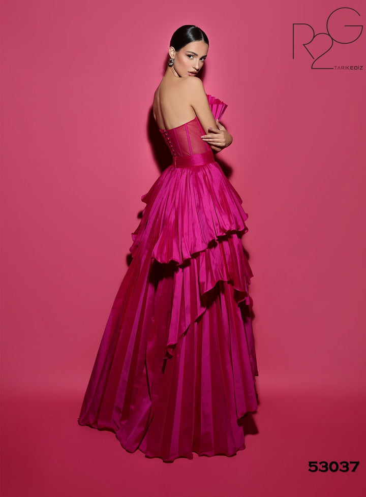 Ruched Formal Dress |CLAIRE - Tarik Ediz Prom Dress 53037 - Morvarieds Fashion