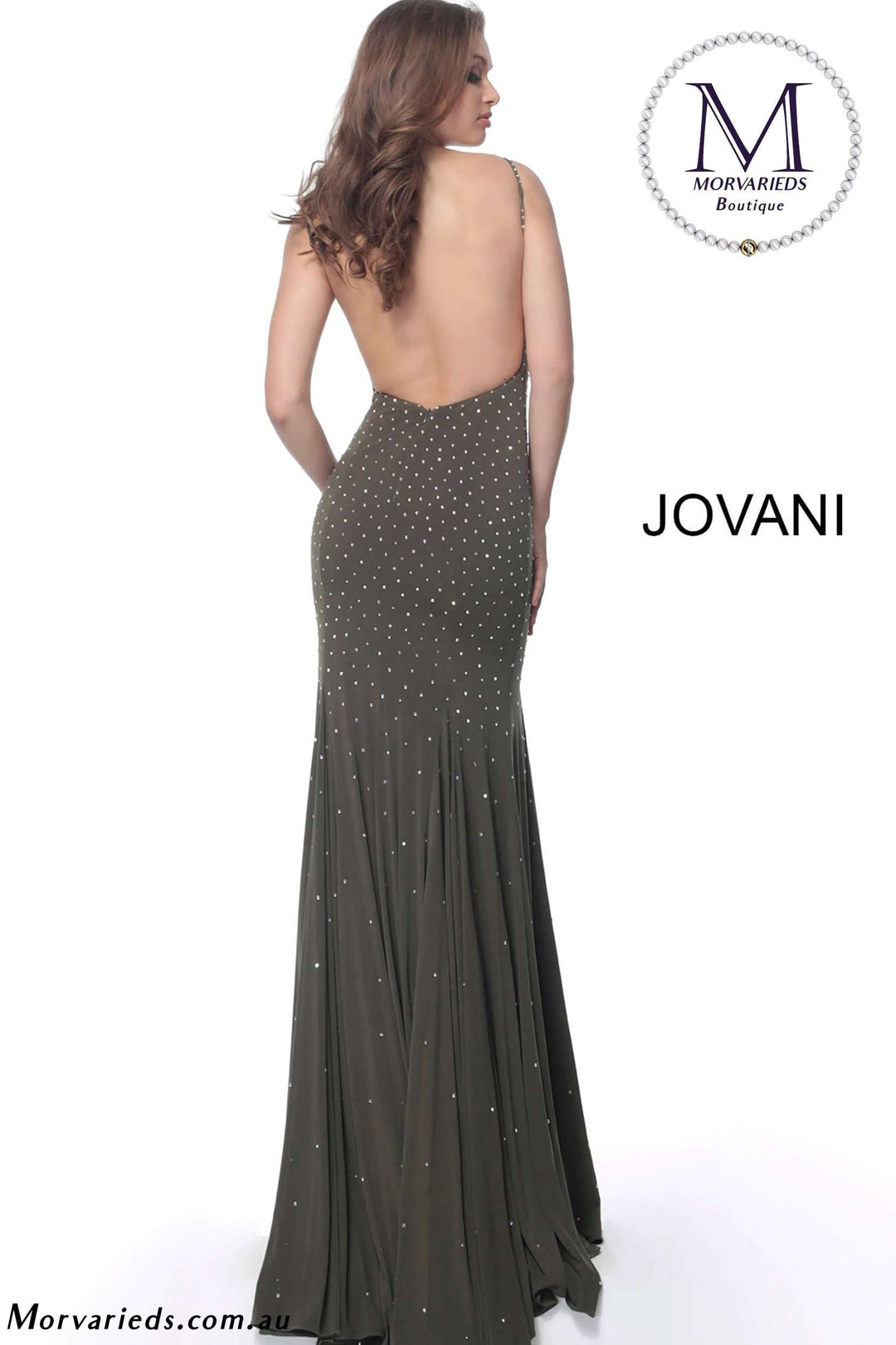 Jersey Beaded Fitted Prom Dress Jovani 63563 - Morvarieds Fashion