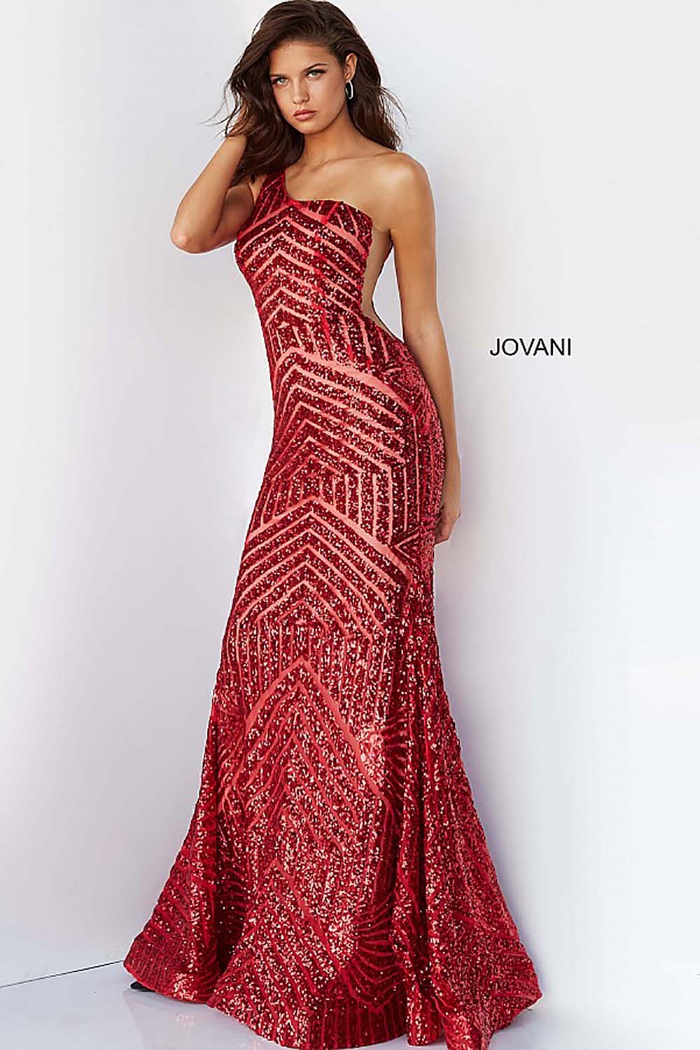 Sequin Embellished Long Prom Gown Jovani 06017 - Morvarieds Fashion