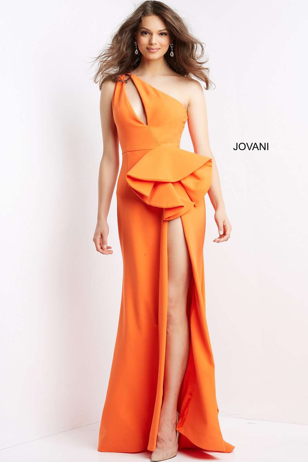 Scuba One Shoulder Prom Dress Jovani 06756 - Morvarieds Fashion
