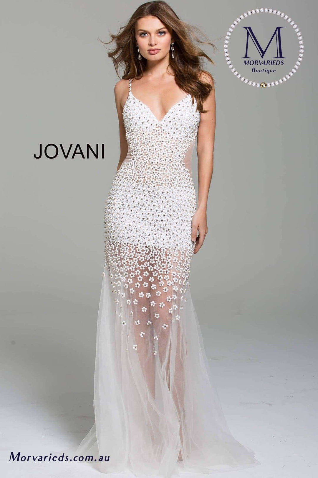 One Shoulder Beaded Prom Dress Jovani 60695 - Morvarieds Fashion