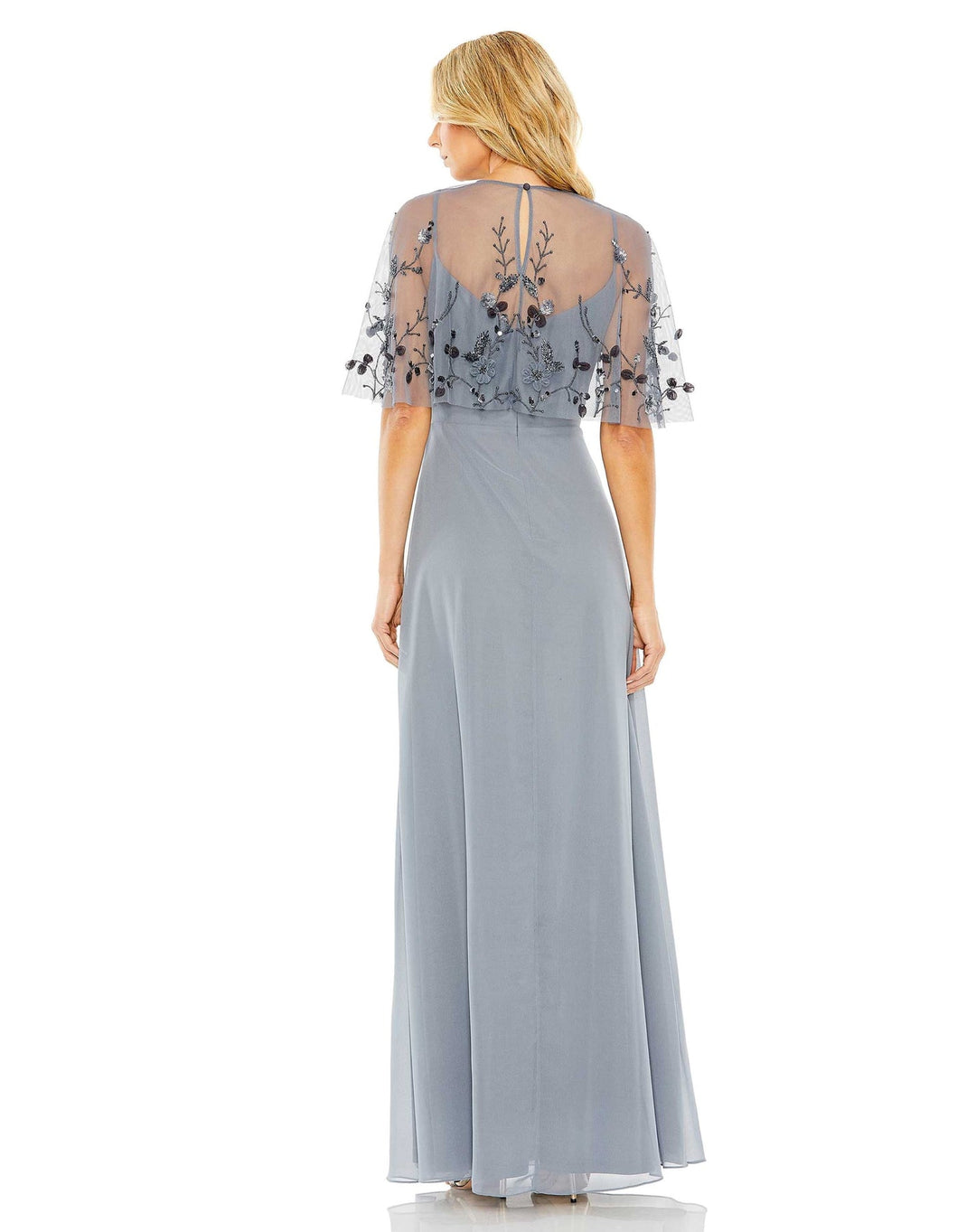 Sleeveless Gown With Embellished Cape | Mac Duggal 9229 - Morvarieds Fashion