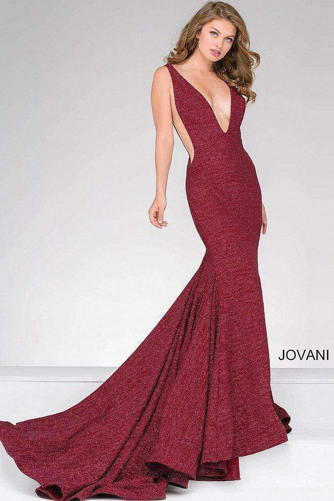 Fitted Plunging Neckline Formal Dress Jovani 47075 - Morvarieds Fashion