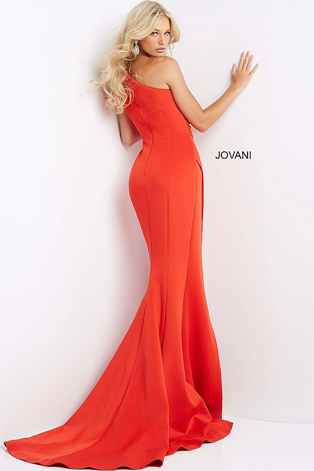One Shoulder Ruched Evening Dress Jovani 04222 - Morvarieds Fashion