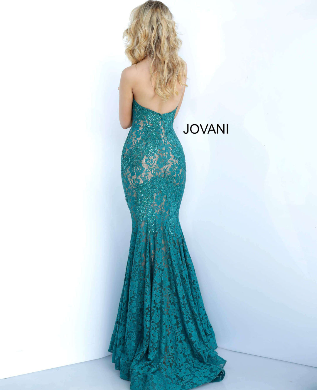 Fitted Strapless Lace Prom Dress Jovani 37334 - Morvarieds Fashion