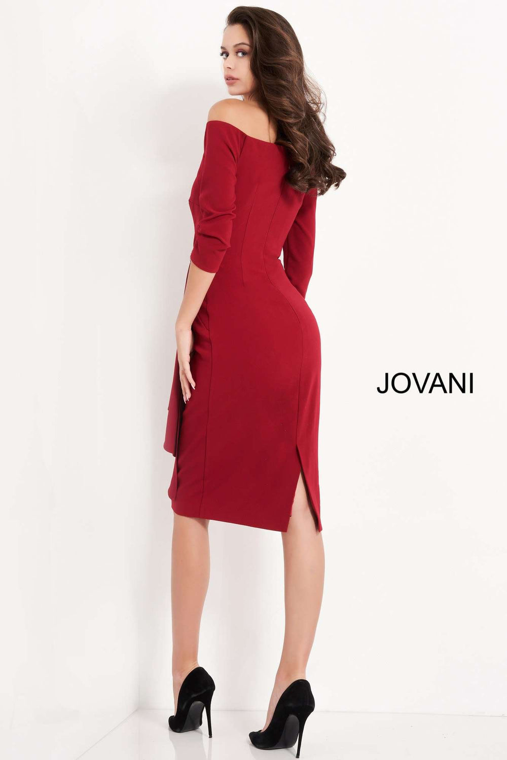 Three Quarter Sleeve Evening Dress Jovani 02949 - Morvarieds Fashion
