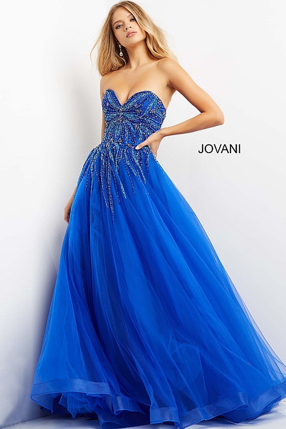 Beaded Bodice Strapless Prom Ballgown Jovani 07946 - Morvarieds Fashion