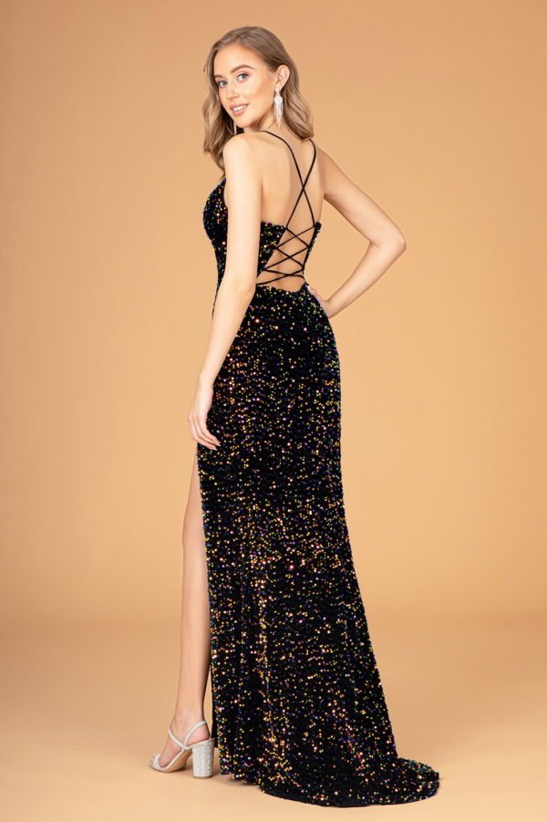 Ruched Bodice Velvet Bodycon Long Elizabeth K Dress GL3081 - Morvarieds Fashion